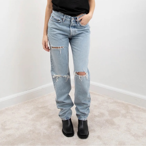 Trendy Light Blue Boyfriend Jeans - Picture 1 of 7